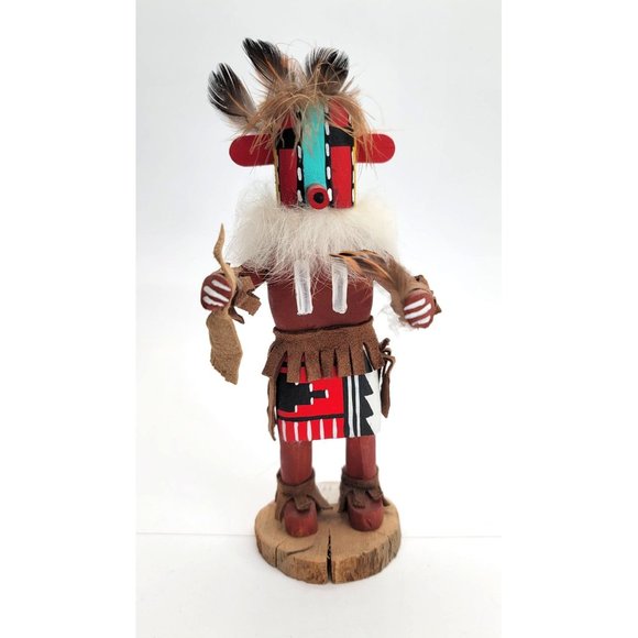 Navajo Laguna Corn Kachina Doll Native American Handmade Feathers Colorful DH601 - Picture 2 of 7